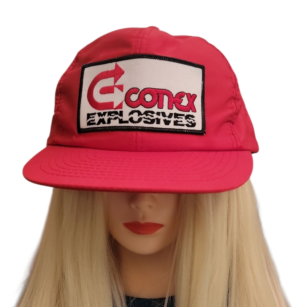 Rare Vtg CONEX EXPLOSIVES Trucker Hat Mens M/L Wilson Red Snapback